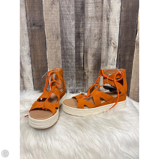 Sandals Heels Wedge By Sorel In Orange, Size: 8.5