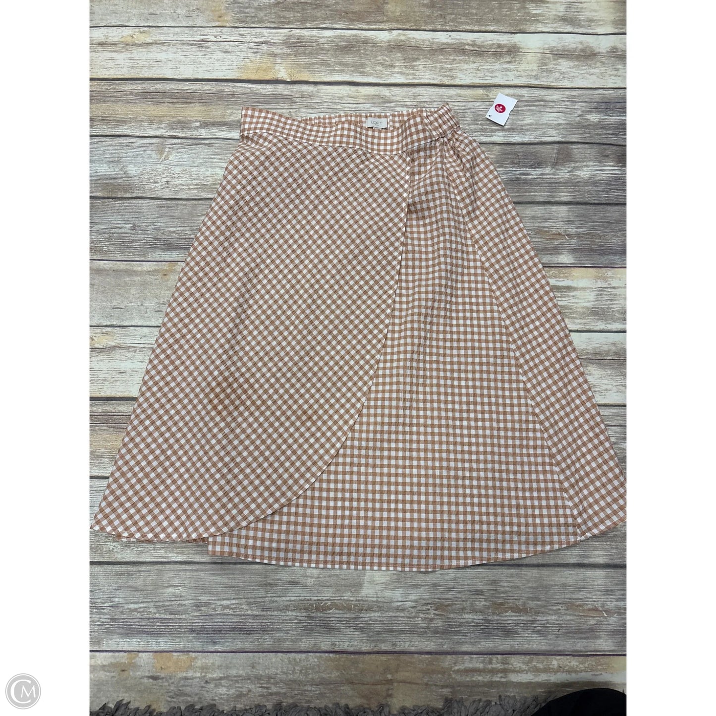 Skirt Midi By Loft In Checkered Pattern, Size: M