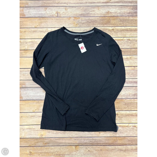 Athletic Top Long Sleeve Crewneck By Nike In Black, Size: L