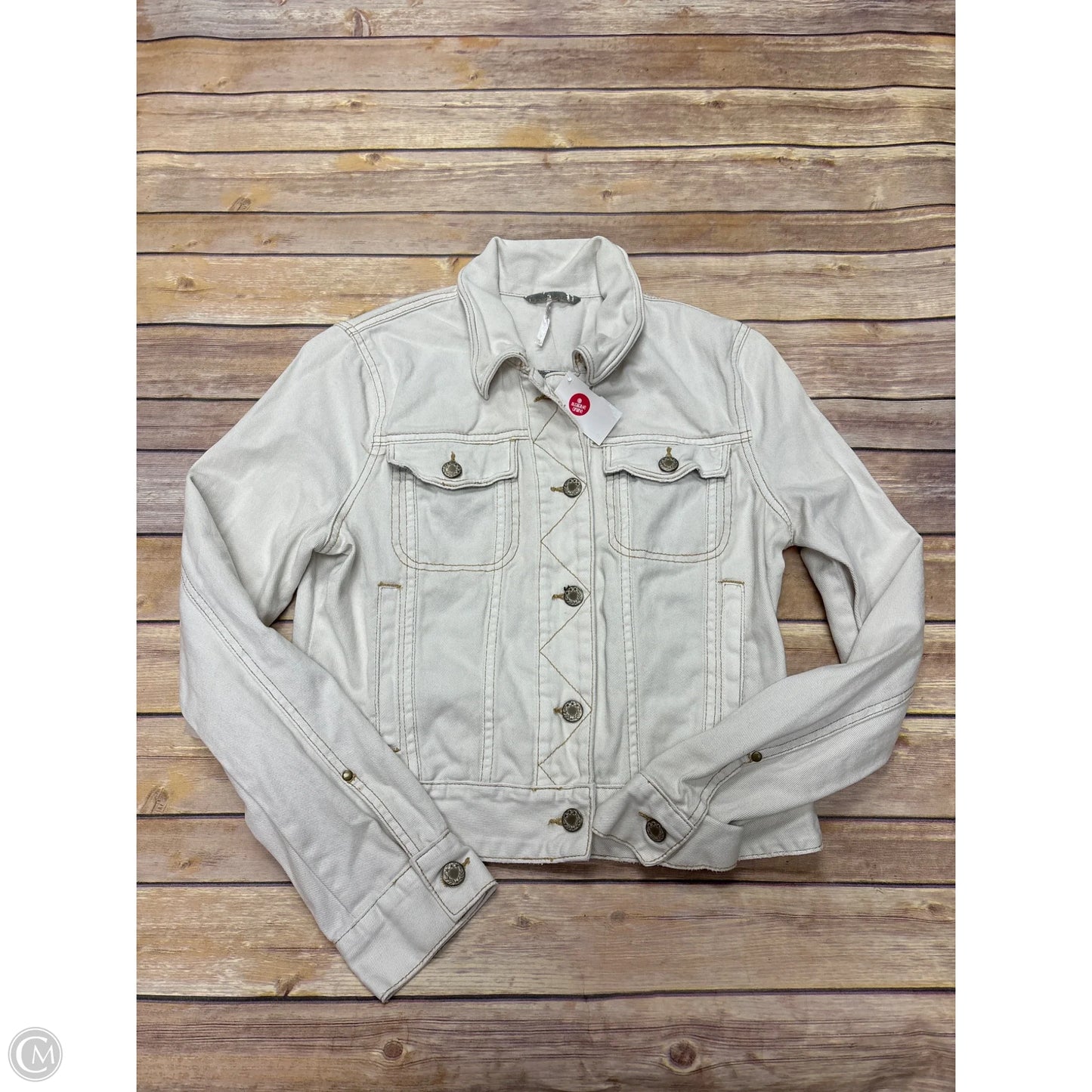 Jacket Denim By Free People In Blue Denim, Size: S