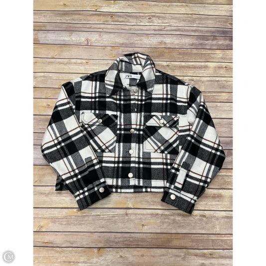 Jacket Shirt By Zara In Plaid Pattern, Size: M