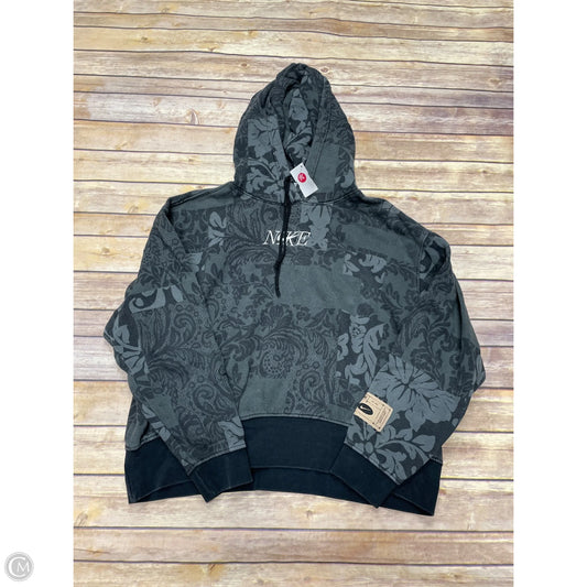 Athletic Sweatshirt Hoodie By Nike In Black & Grey, Size: M
