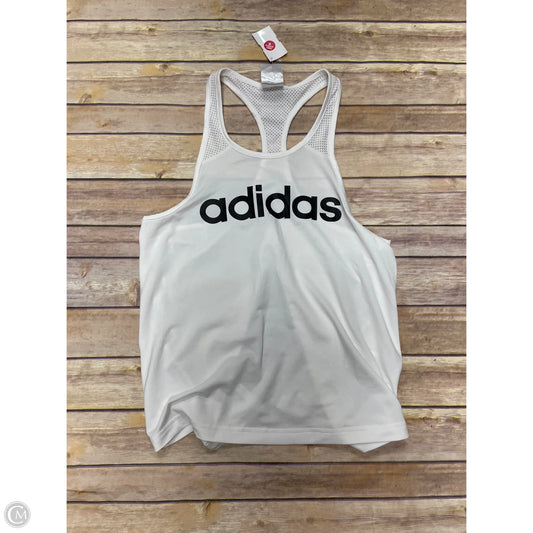 Athletic Tank Top By Adidas In White, Size: S