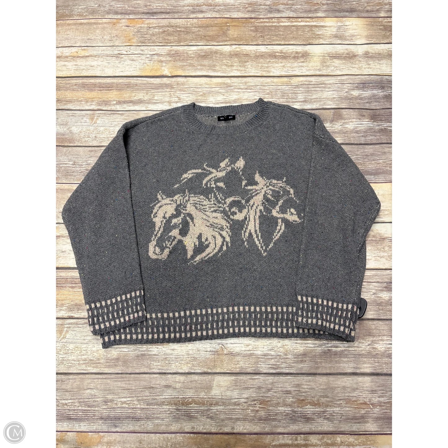 Sweater By Blu Pepper In Grey, Size: L