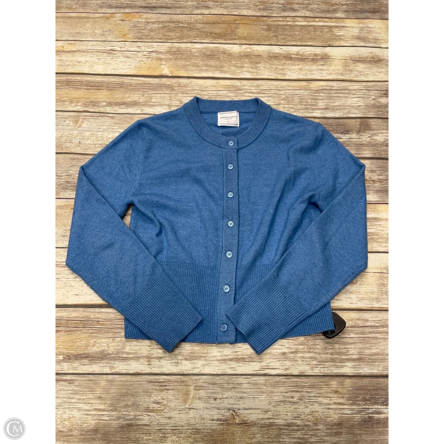 Cardigan By Clothes Mentor In Blue, Size: L