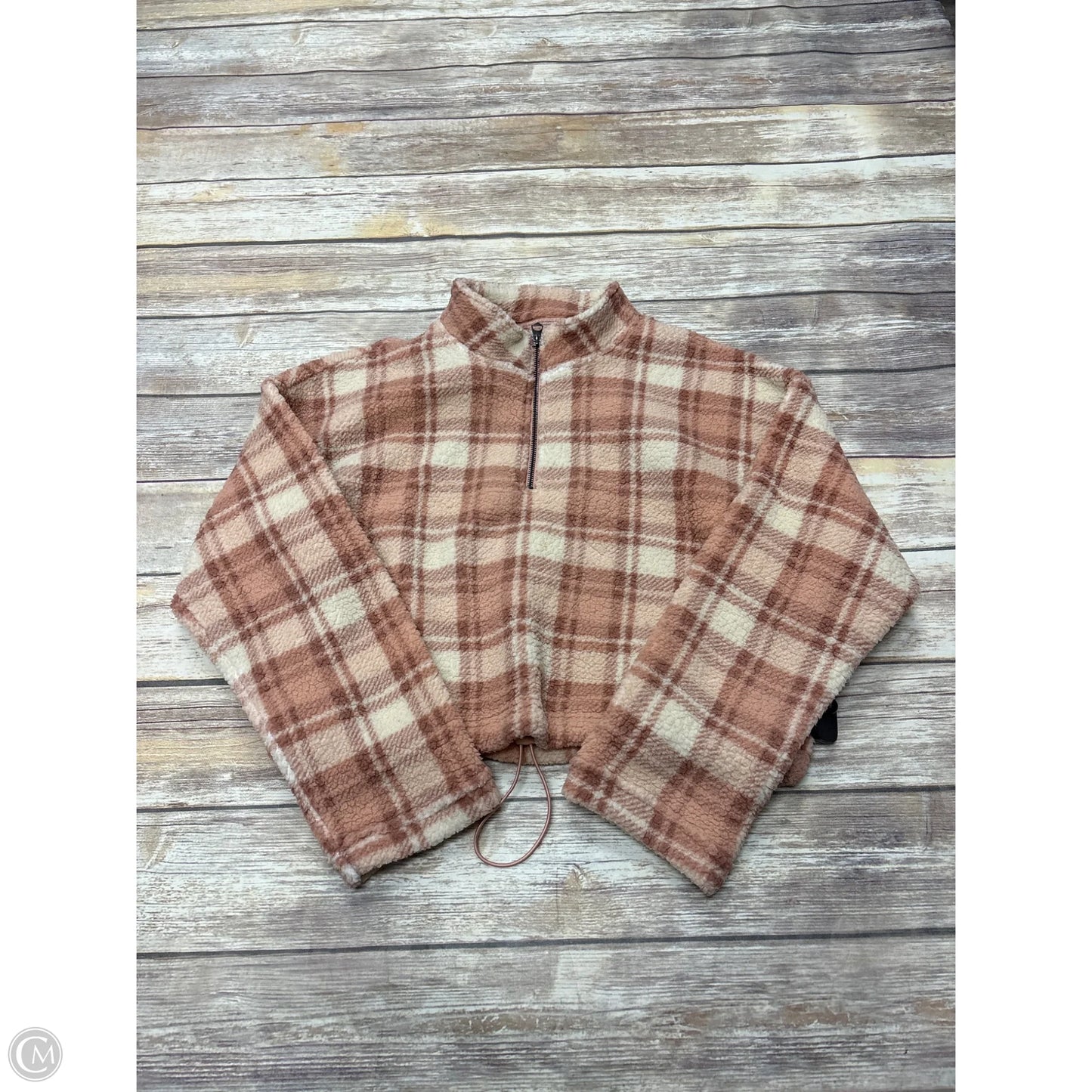 Jacket Fleece By Love Tree In Plaid Pattern, Size: S