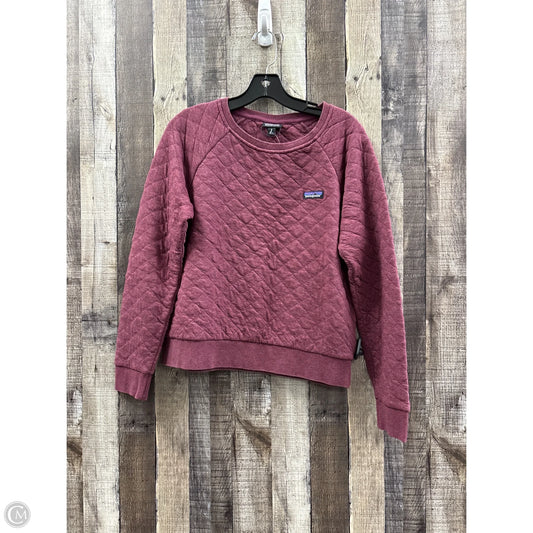 Athletic Sweatshirt Crewneck By Patagonia In Maroon, Size: M