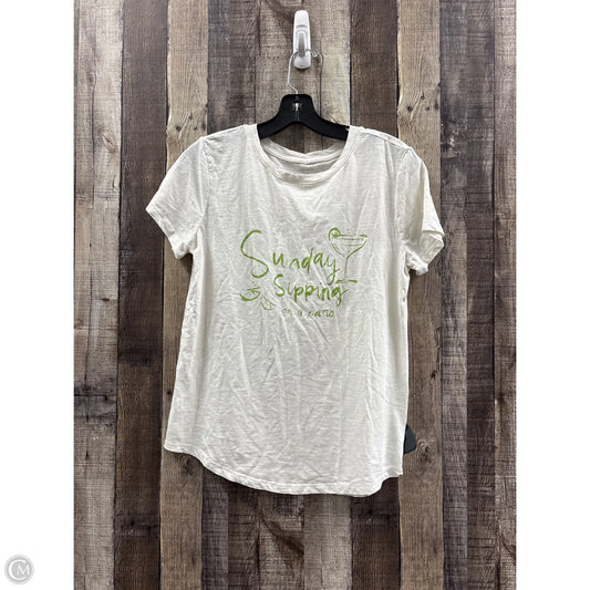 Top Short Sleeve By Sonoma In Green & White, Size: S