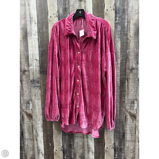 Tunic Long Sleeve By Free People In Pink, Size: L