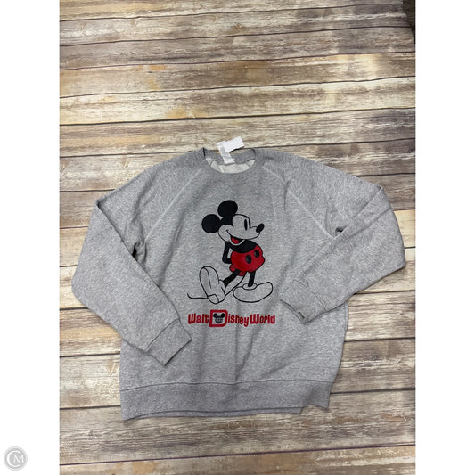 Sweatshirt Crewneck By Disney In Grey, Size: L
