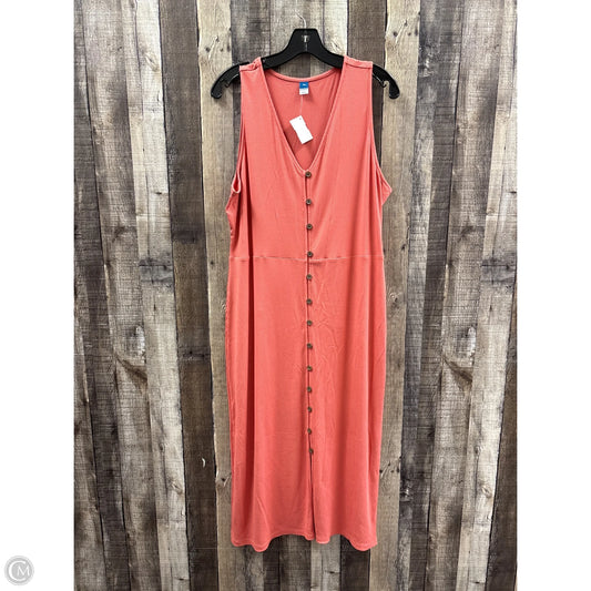 Dress Casual Maxi By Old Navy In Coral, Size: Xl