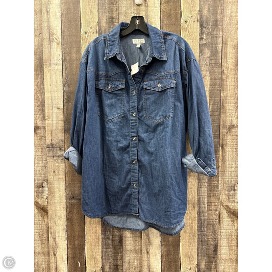 Top Long Sleeve By Sofia By Sofia Vergara In Blue Denim, Size: M