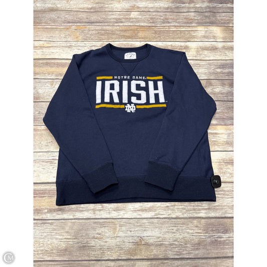 Athletic Sweatshirt Crewneck By Cme In Navy, Size: L