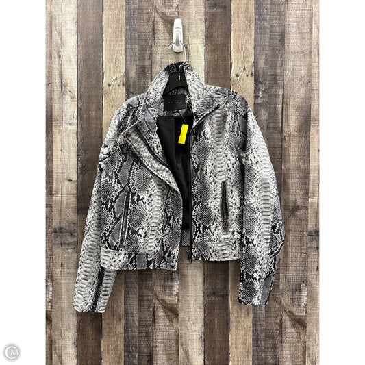 Jacket Moto By Bl-nk In Snakeskin Print, Size: L
