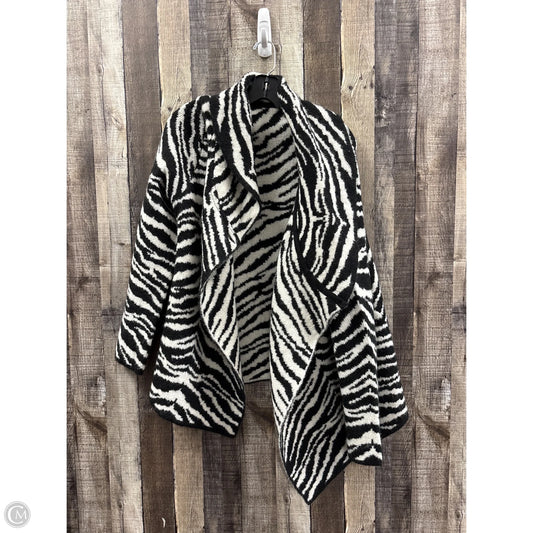 Sweater Cardigan By Adrienne Vittadini In Zebra Print, Size: Xl