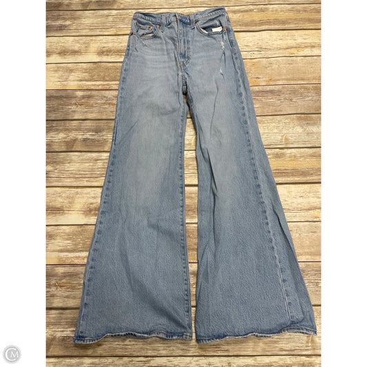 Jeans Wide Leg By Levis In Blue Denim, Size: 4