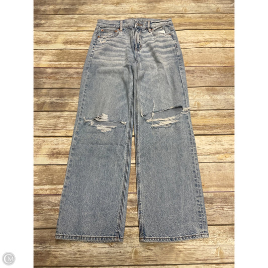 Jeans Wide Leg By American Eagle In Blue Denim, Size: 4