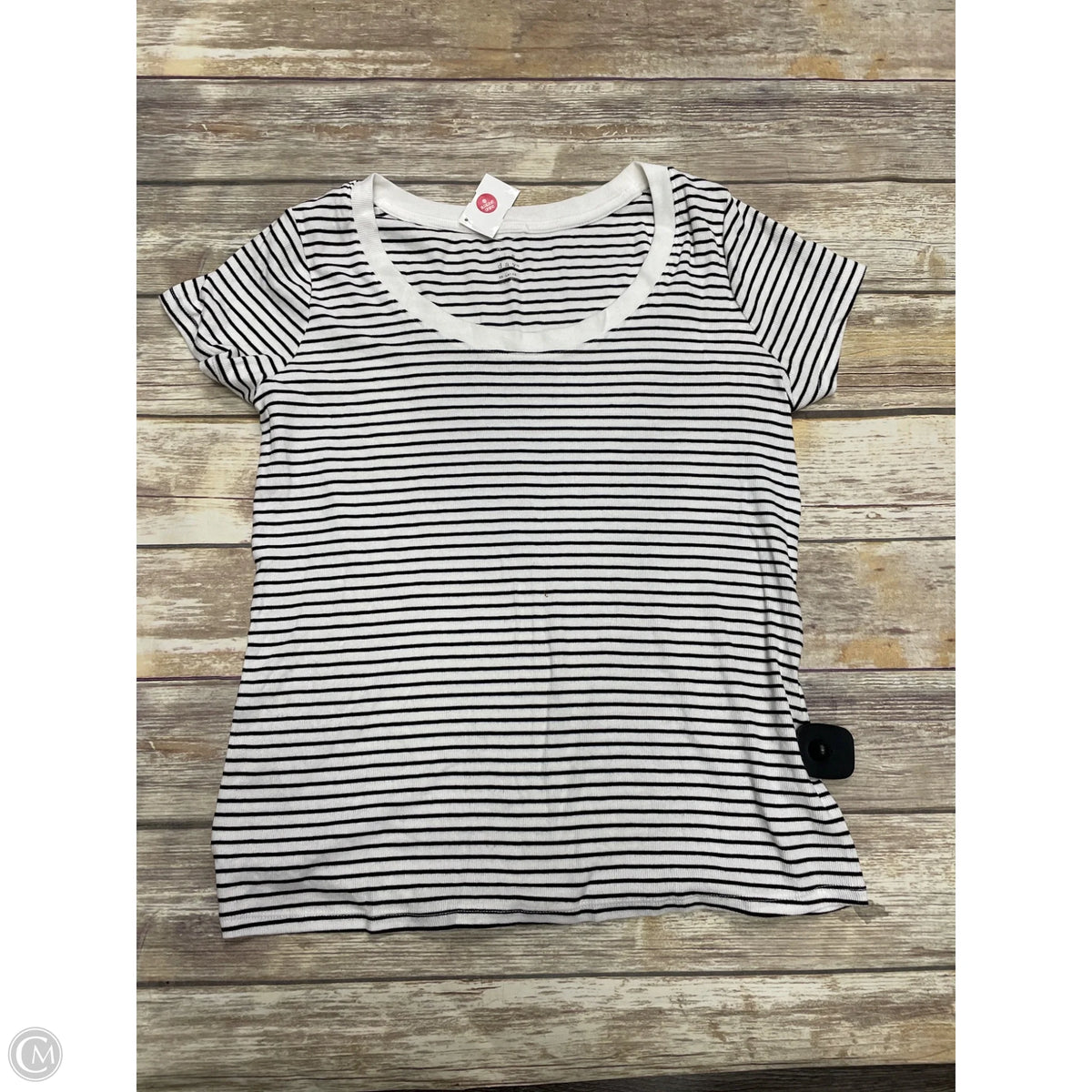 Top Short Sleeve Basic By A New Day In Striped Pattern, Size: Xxl