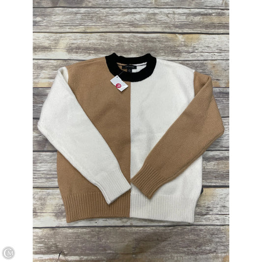 Sweater By Ann Taylor In Tan & White, Size: Xs