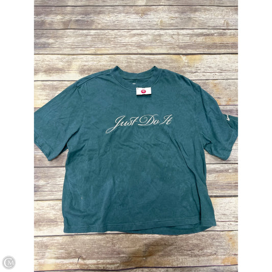 Athletic Top Short Sleeve By Nike In Green, Size: M