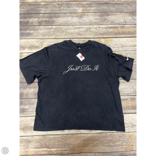 Athletic Top Short Sleeve By Nike In Black, Size: M