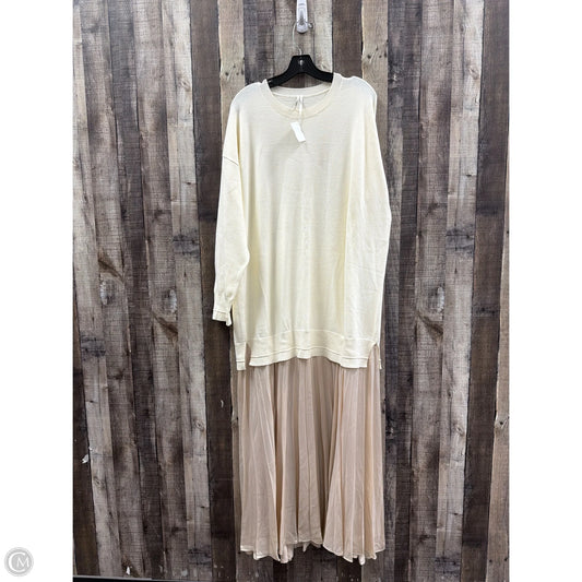 Dress Casual Maxi By Anthropologie In Cream, Size: 1x