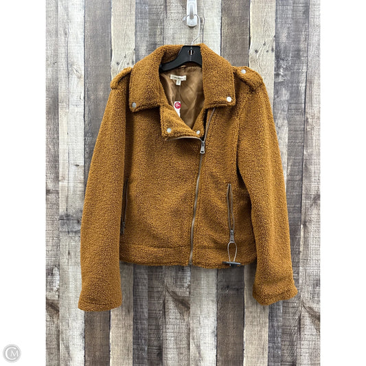 Jacket Faux Fur & Sherpa By Max Studio In Brown, Size: L