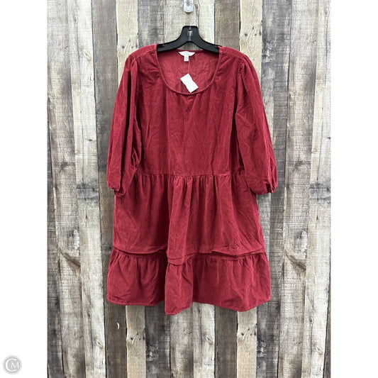 Dress Casual Midi By Time And Tru In Maroon, Size: L