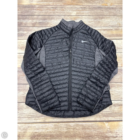 Jacket Puffer & Quilted By Nike In Grey, Size: L