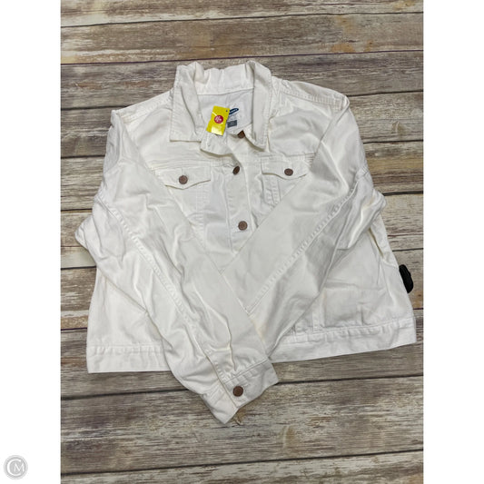 Jacket Denim By Old Navy In White Denim, Size: Xxl
