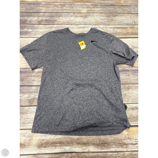 Athletic Top Short Sleeve By Nike In Grey, Size: M