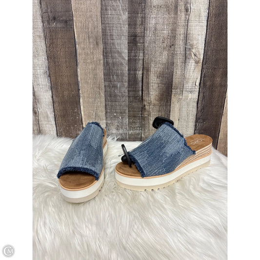 Sandals Heels Wedge By Toms In Blue, Size: 7.5
