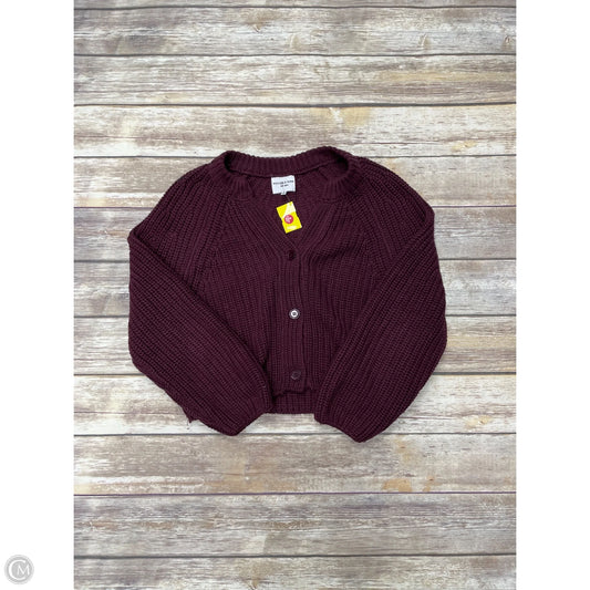 Sweater Cardigan By Willow & Wind In Maroon, Size: L
