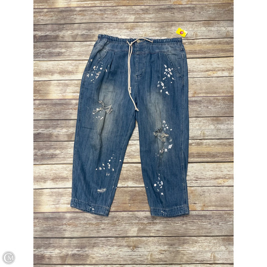 Jeans Cropped By Free People In Blue Denim, Size: L