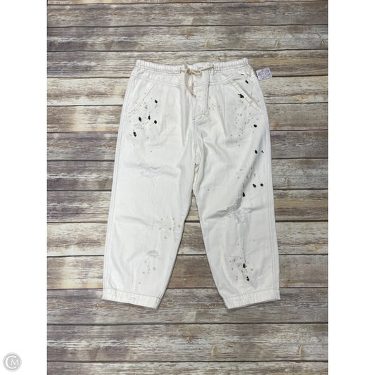 Jeans Cropped By Free People In Cream Denim, Size: L