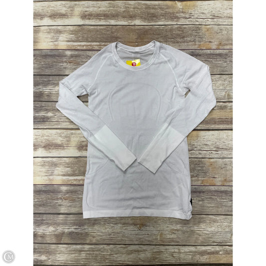 Athletic Top Long Sleeve Crewneck By Lululemon In White, Size: M
