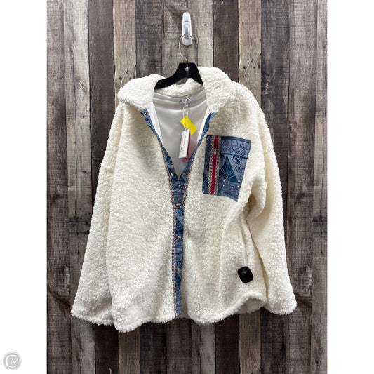 Jacket Faux Fur & Sherpa By Jen & Co In White, Size: L
