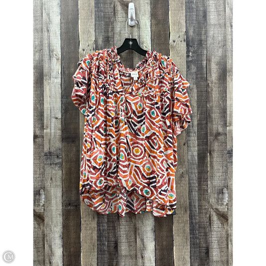 Top Short Sleeve By Maeve In Multi-colored, Size: Xl