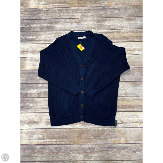 Sweater Cardigan By Loft In Navy, Size: Xl