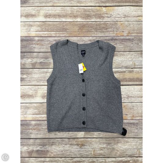 Vest Sweater By Gap In Grey, Size: M
