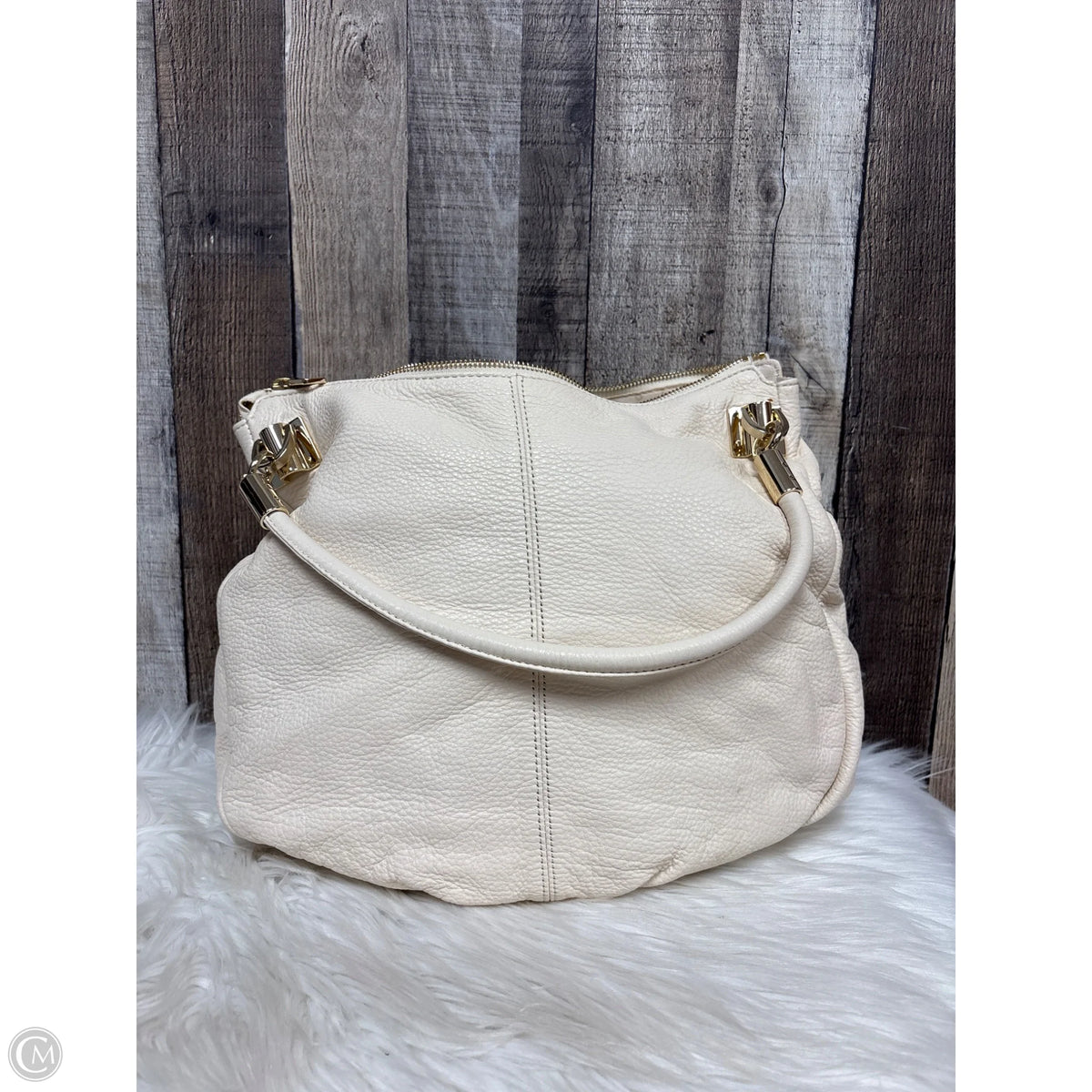 Handbag Leather By Dkny, Size: Large