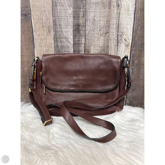 Crossbody Leather By Fossil, Size: Large