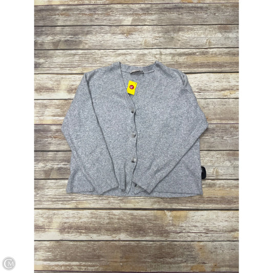 Sweater Cardigan By Loft In Silver, Size: M