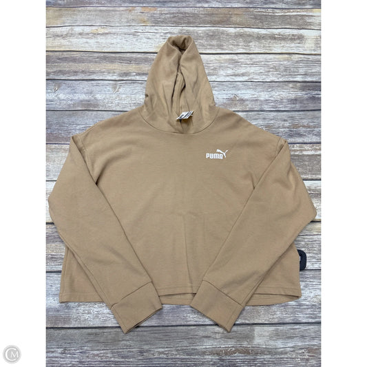 Athletic Sweatshirt Hoodie By Puma In Tan, Size: M