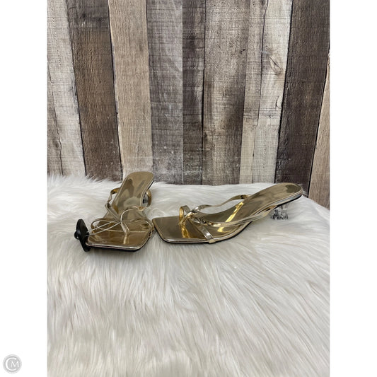Sandals Heels Kitten By Cmf In Gold, Size: 8