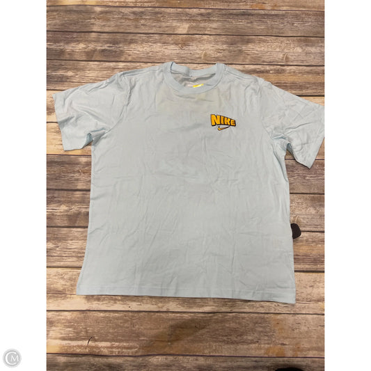 Athletic Top Short Sleeve By Nike In Blue, Size: L