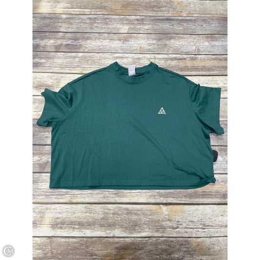 Athletic Top Short Sleeve By Nike In Green, Size: Xl