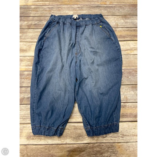 Jeans Cropped By Pilcro In Blue Denim, Size: L