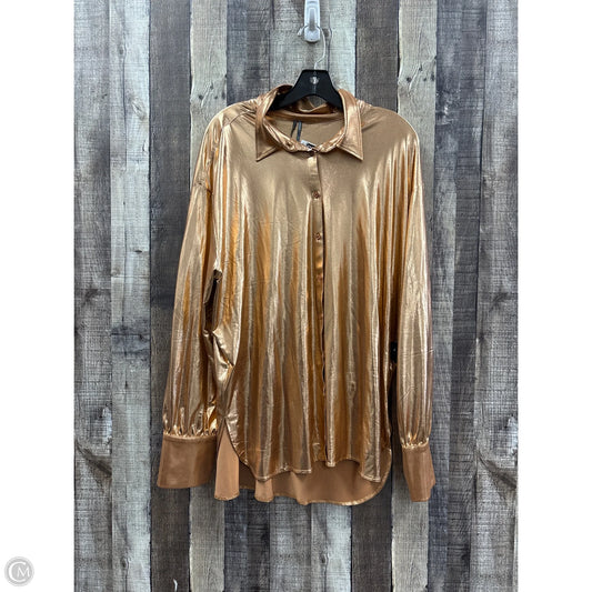 Top Long Sleeve By Anthropologie In Copper, Size: Xl
