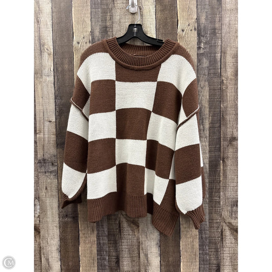 Sweater By Cmf In Brown & Cream, Size: 1x
